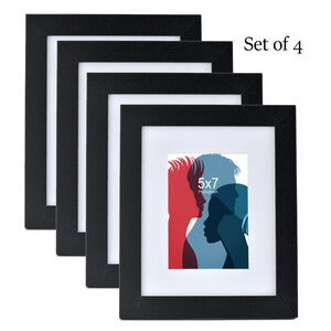 5x7 Langford Wood Frame Black ( Set of 4 )