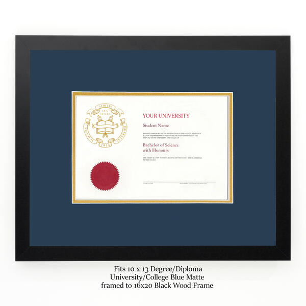 Diploma Frame University/College with BLUE MATTE